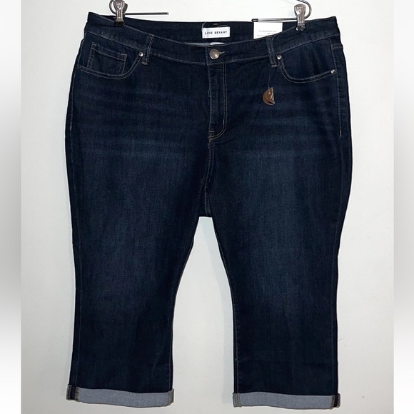 Lane Bryant NEW Signature Fit Mid Rise Pedal Pusher Cropped Denim Capris Sz 20 - Picture 1 of 6